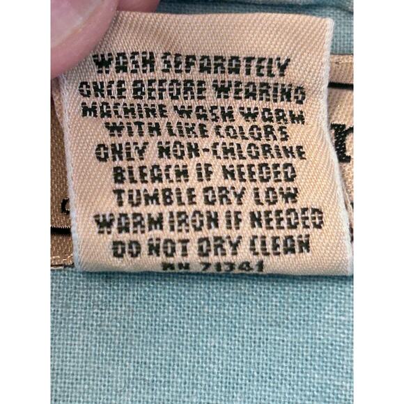 L.L.Bean Sunwashed Canvas Long-Sleeved Men's Shirt in Teal Green Size XXL - Picture 5 of 7